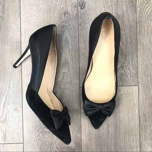 Kate Spade Pointed Bow Leather Heel Pumps 10